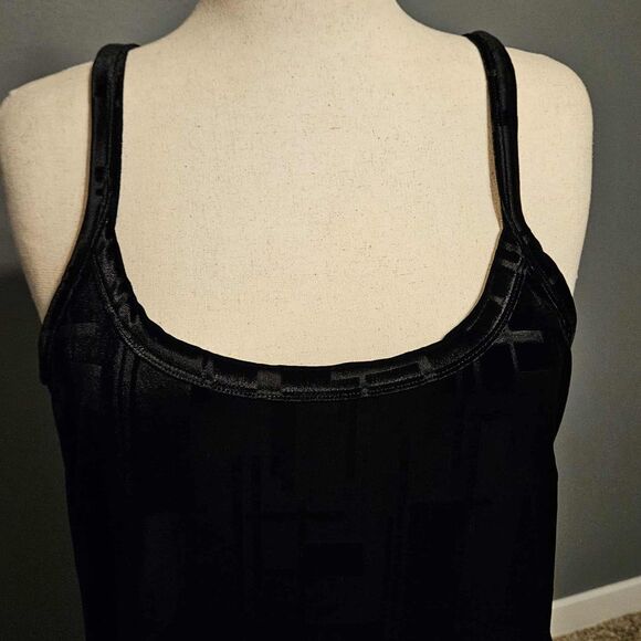 Lane Bryant Venezia Slip Dress 18/20 Black Velvet Spaghetti Straps - Picture 2 of 12